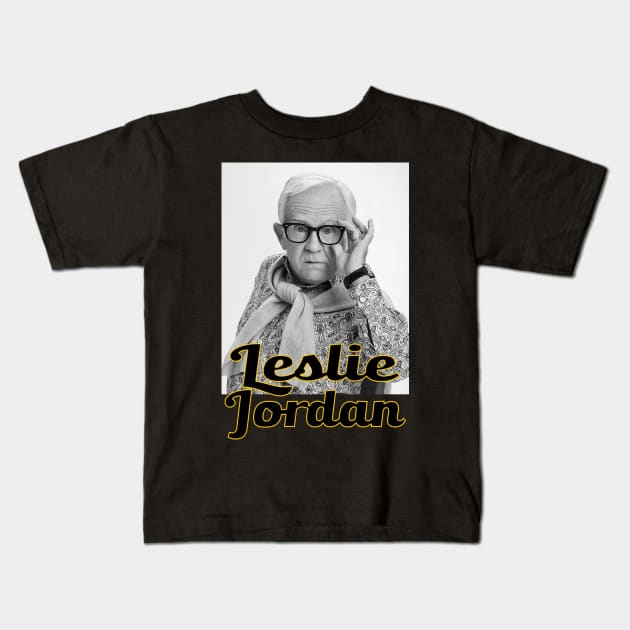 Leslie Jordan- Well sh*t Kids T-Shirt by lordwand